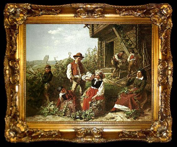 framed  J.W. Wallander humleskord i osteraker, ta009-2